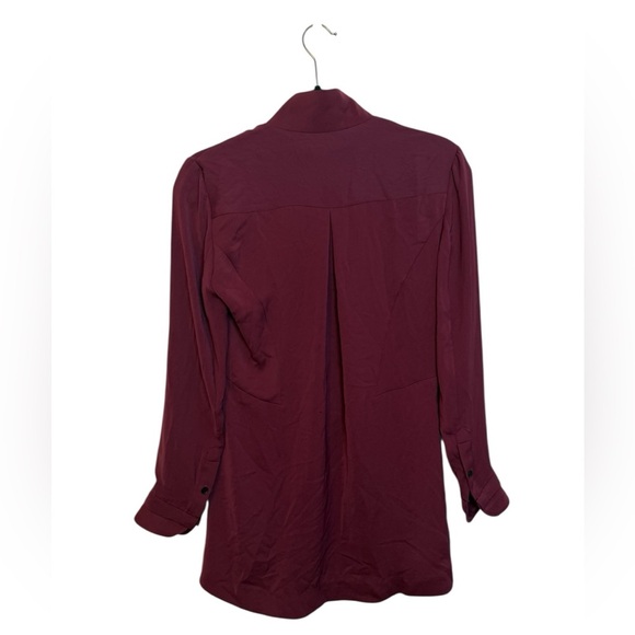 Rag & Bone Burgundy Dark Romantic Hi-Low Button Down Blouse - Picture 2 of 4